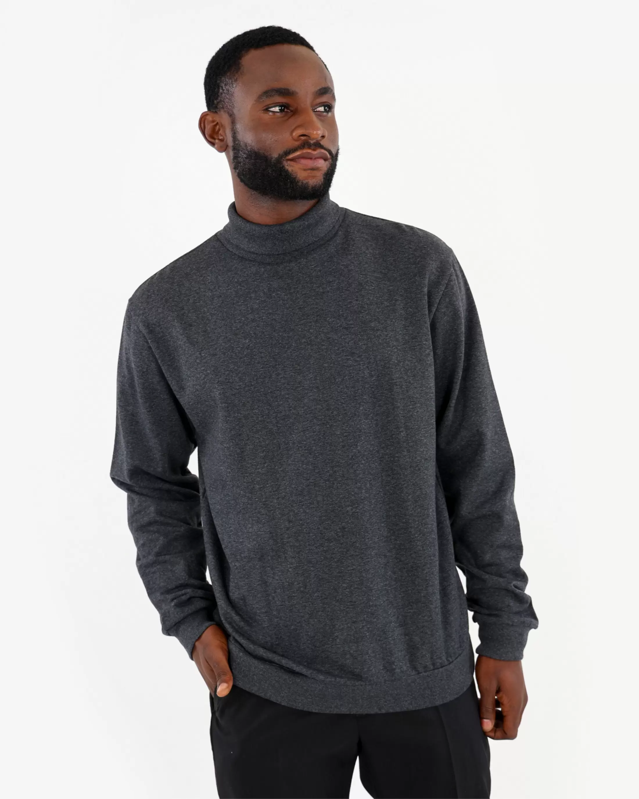 Brushed Fleece Polo Neck