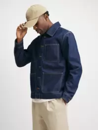 Men's Dark Raw Wash Denim Shacket