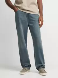 Men's Light Tea Wash Straight Leg Jeans