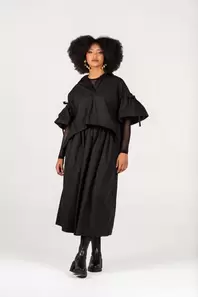 Colleen Eitzen Black Poplin Franca Top