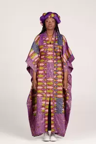 Angalia Kaftan Dress with Braided Crown