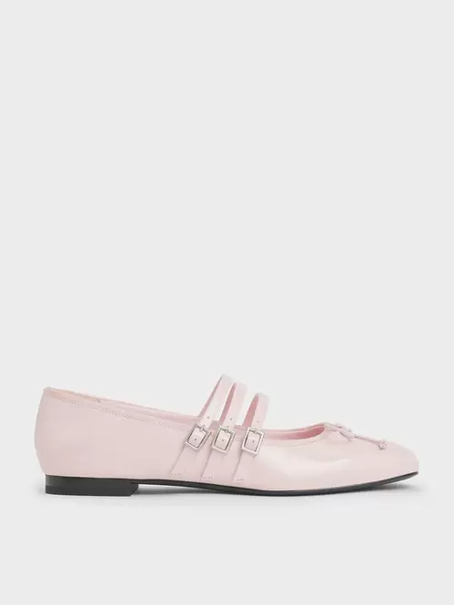 Triple-Strap Mary Janes  - light pink