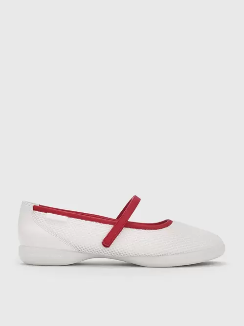 Mesh Contrast-Trim Mary Jane Sneakers  - red