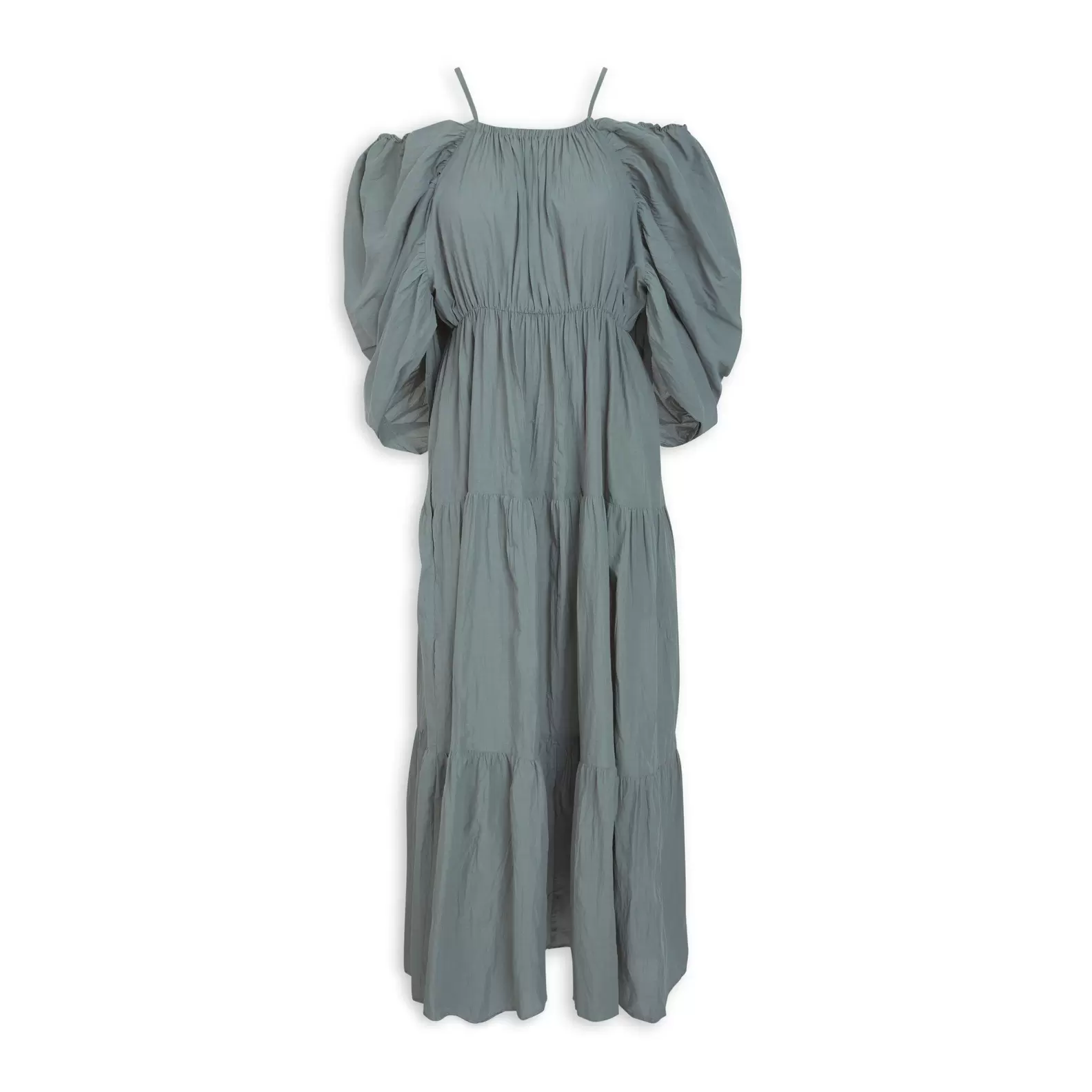 Sage Green Tiered Fit and Flare Dress