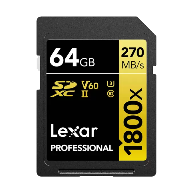 64GB Professional 1800x UHS-II SDXC Memory Card (GOLD Series)