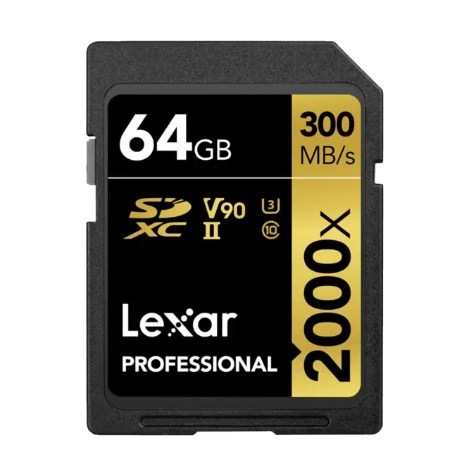 64GB Professional 2000x 300MB/s SDXC UHS-II Memory Card