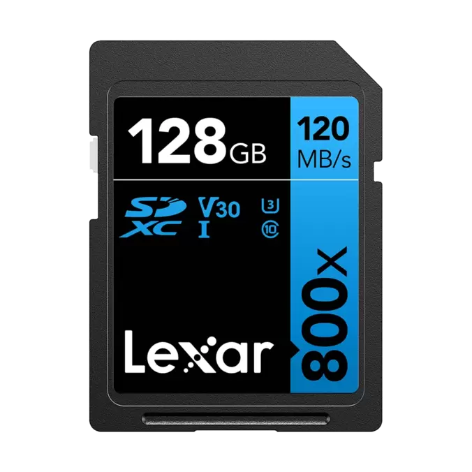 128GB High-Performance 800x UHS-I SDXC Memory Card (BLUE Series)