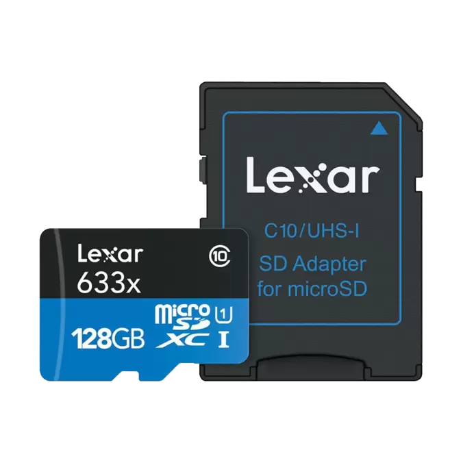 128GB microSDXC 633x 95MB/s UHS-I Memory Card with SD Adapter