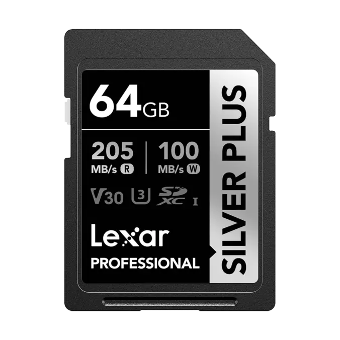 64GB Professional UHS-I SDXC Memory Card (205MB/s, SILVER PLUS Series)