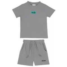 Ellesse Waffle Fabric Set Kids Mid Grey