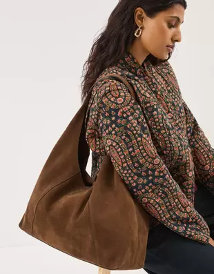 Large Suede Shoulder Bag