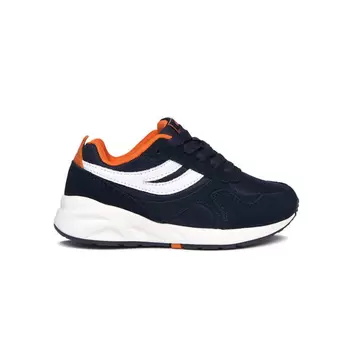 4073 Kids Training Poly Suede - Blue Navy-White-Orange                            4073 Kids Training Poly Suede - Blue Navy-White-Orange