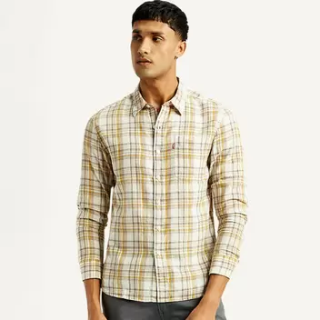 Levi's®Men's Checkered Slim Fit Linen Shirt