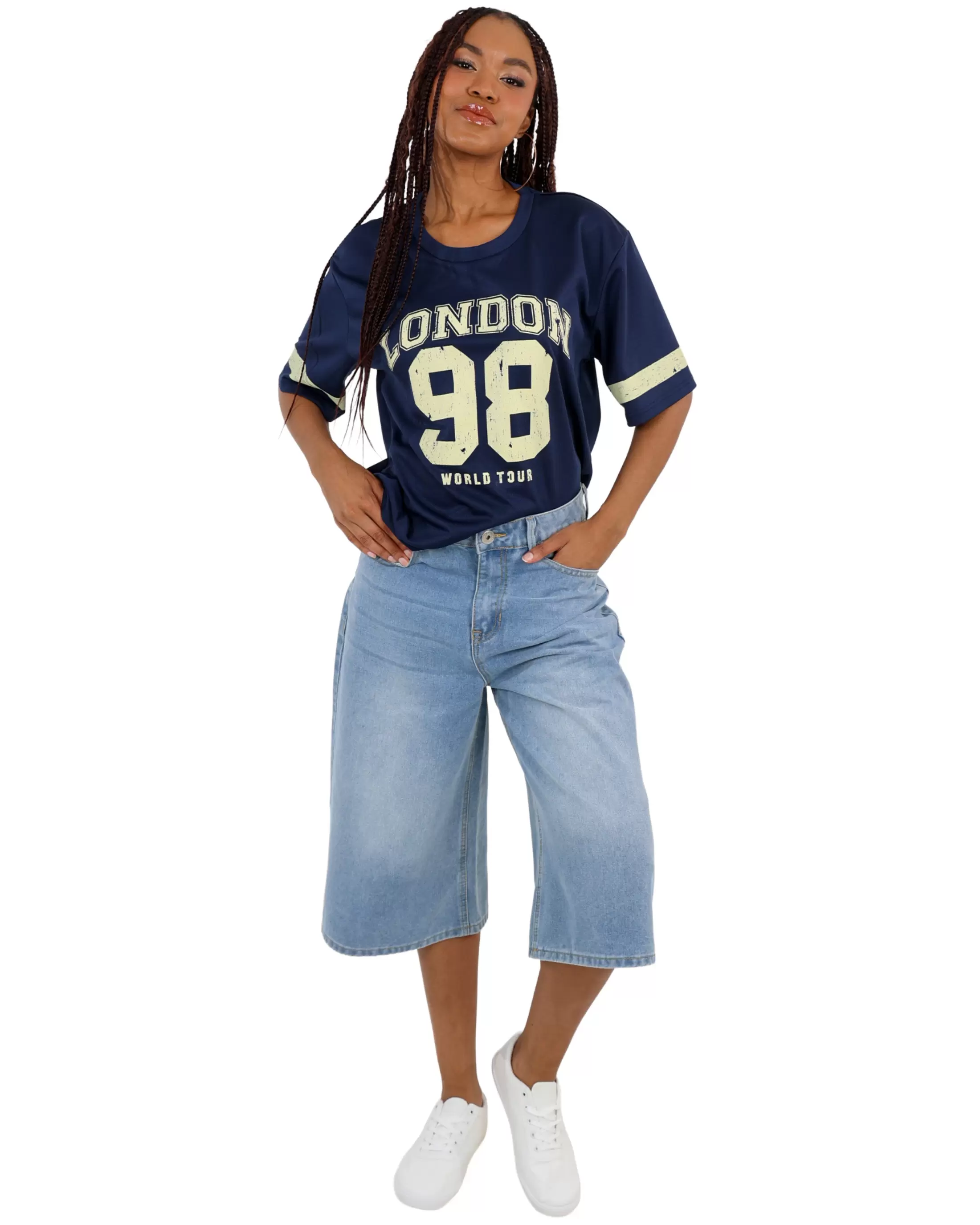 Light Indigo Denim Jorts