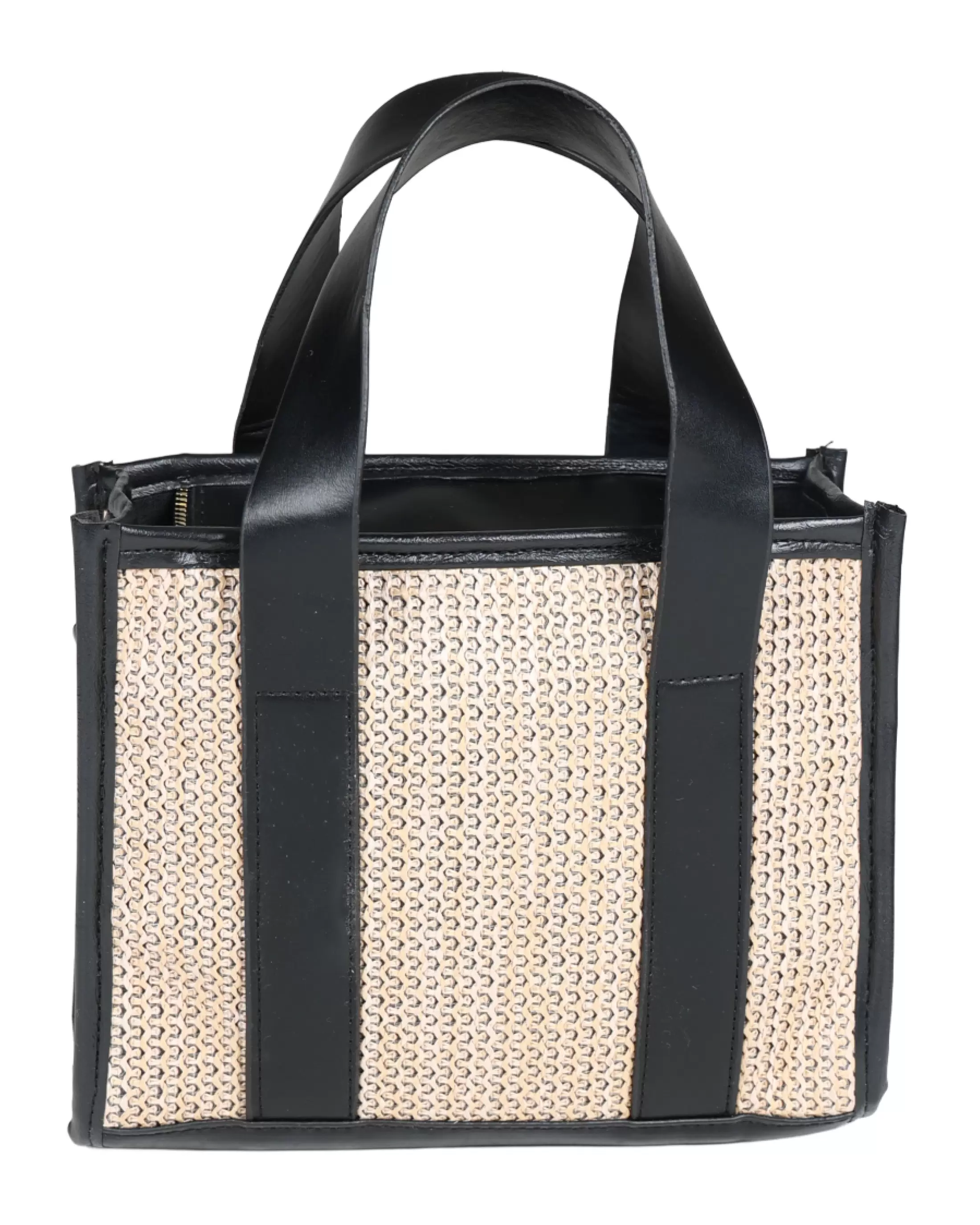 Woven Panel Tote Bag