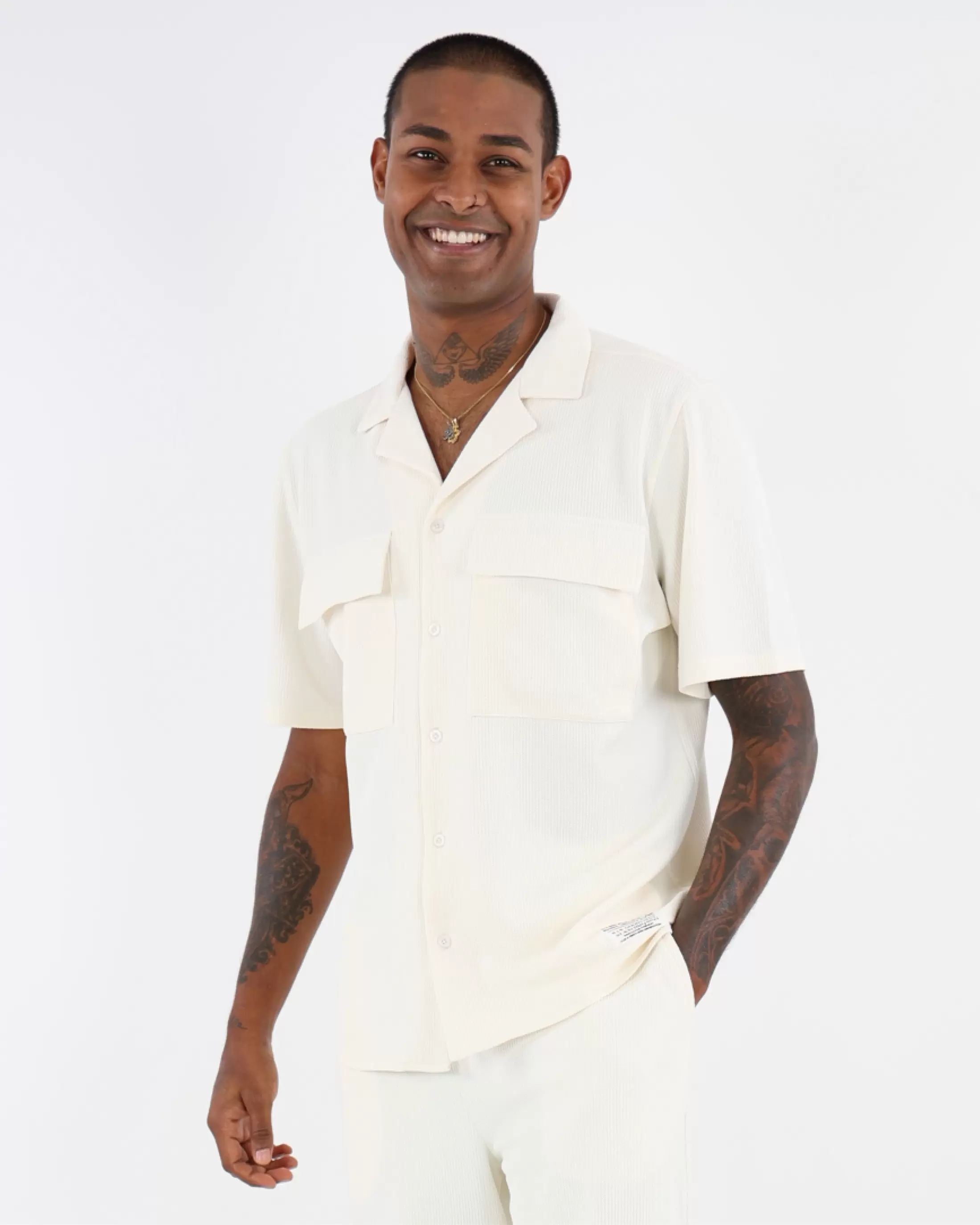 Seersucker Knit Short Sleeve Shirt