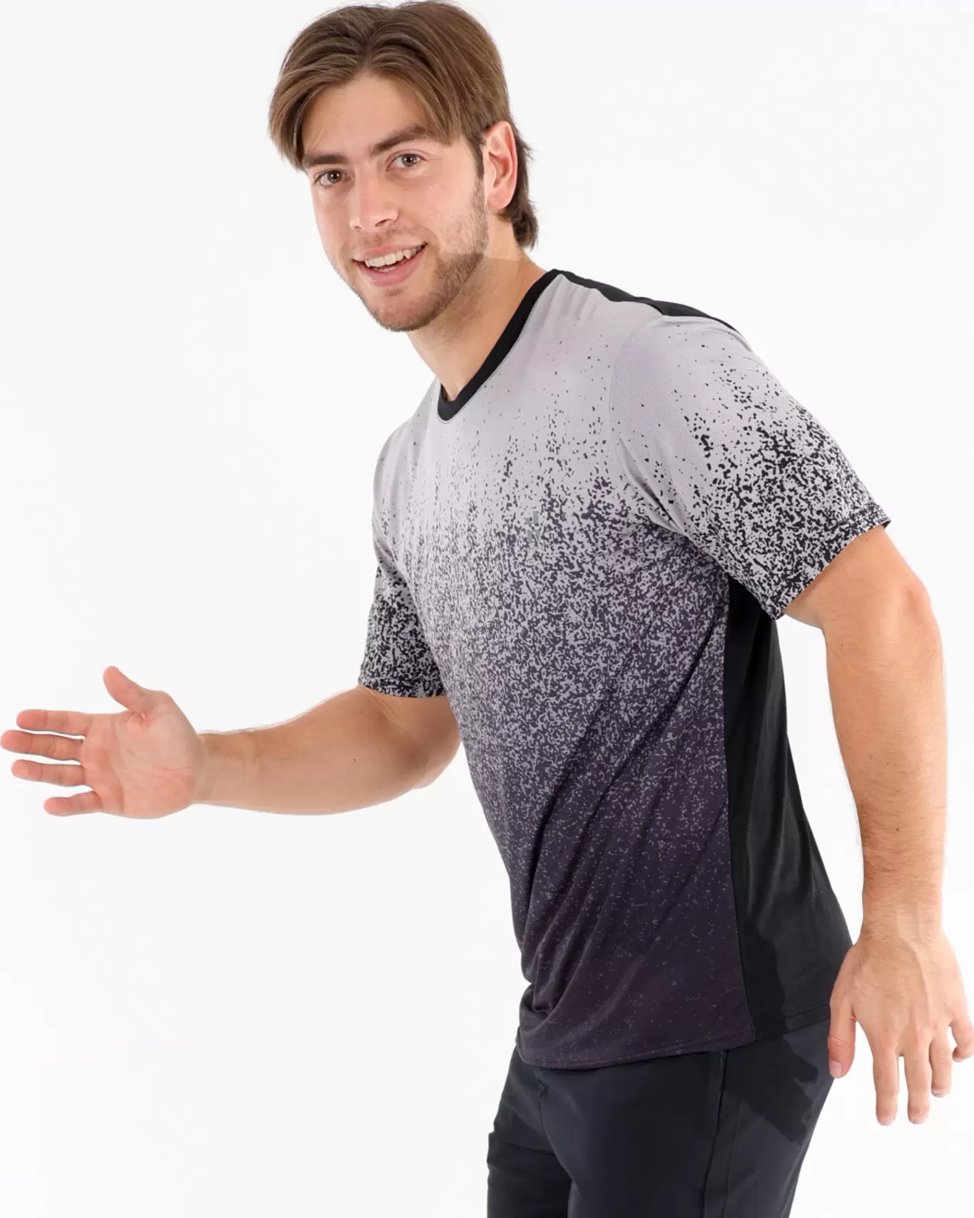 Short Sleeve Black Ombre Active T-Shirt