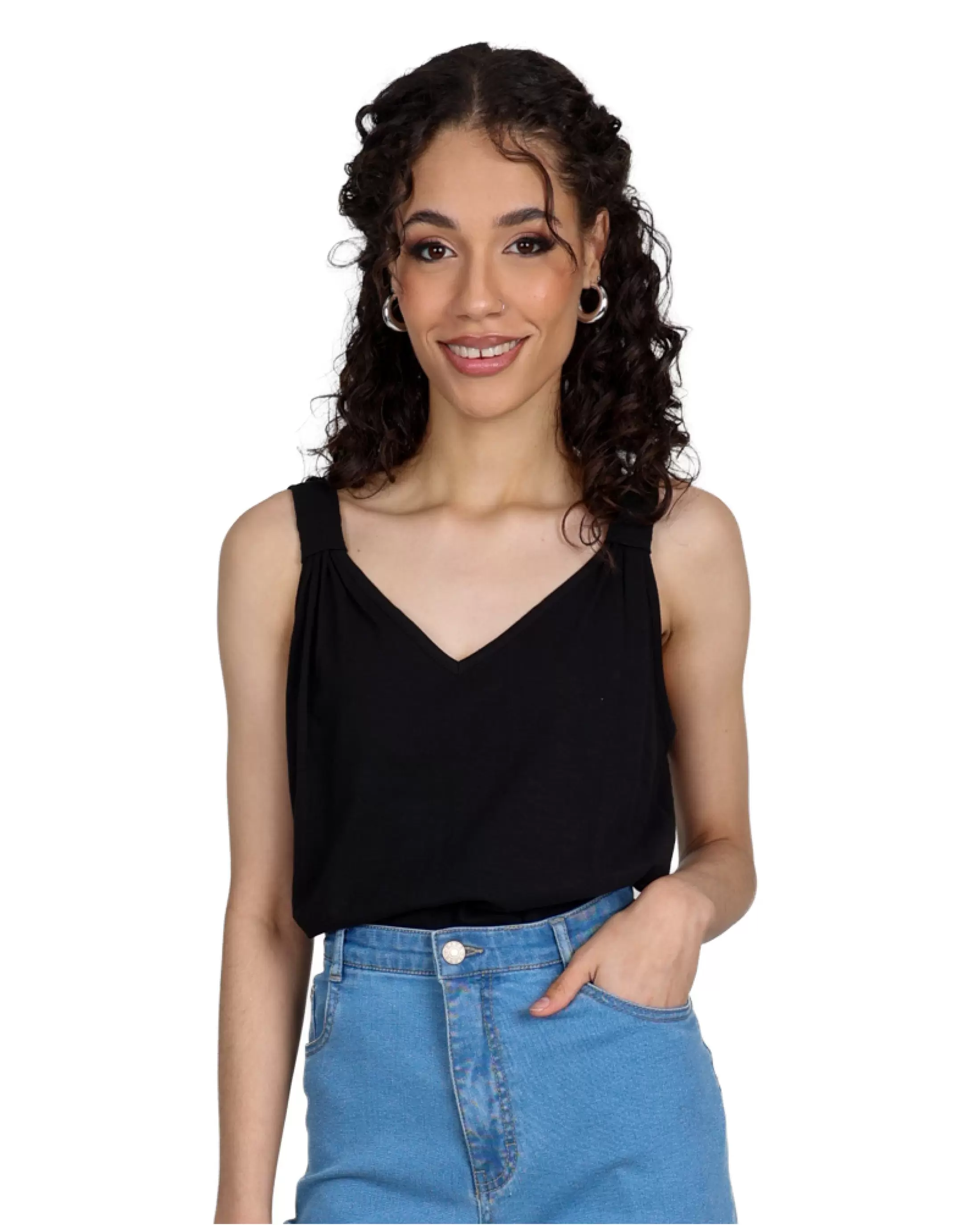 Black Knot Detail Sleeveless Top