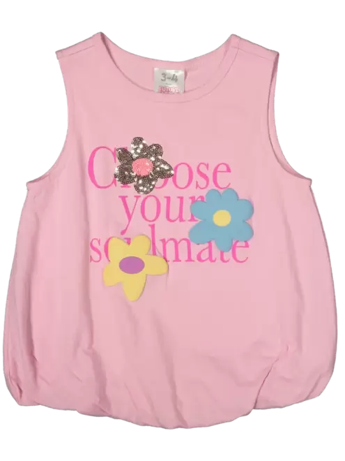 Pink T-Shirt With Bubble Hem