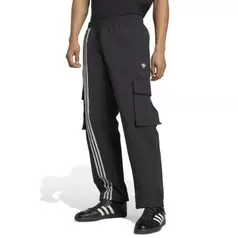 Adidas Originals Front Striped Woven Cargo Pants Mens Black