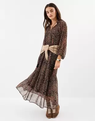 Ditsy Floral Maxi Dress Black
