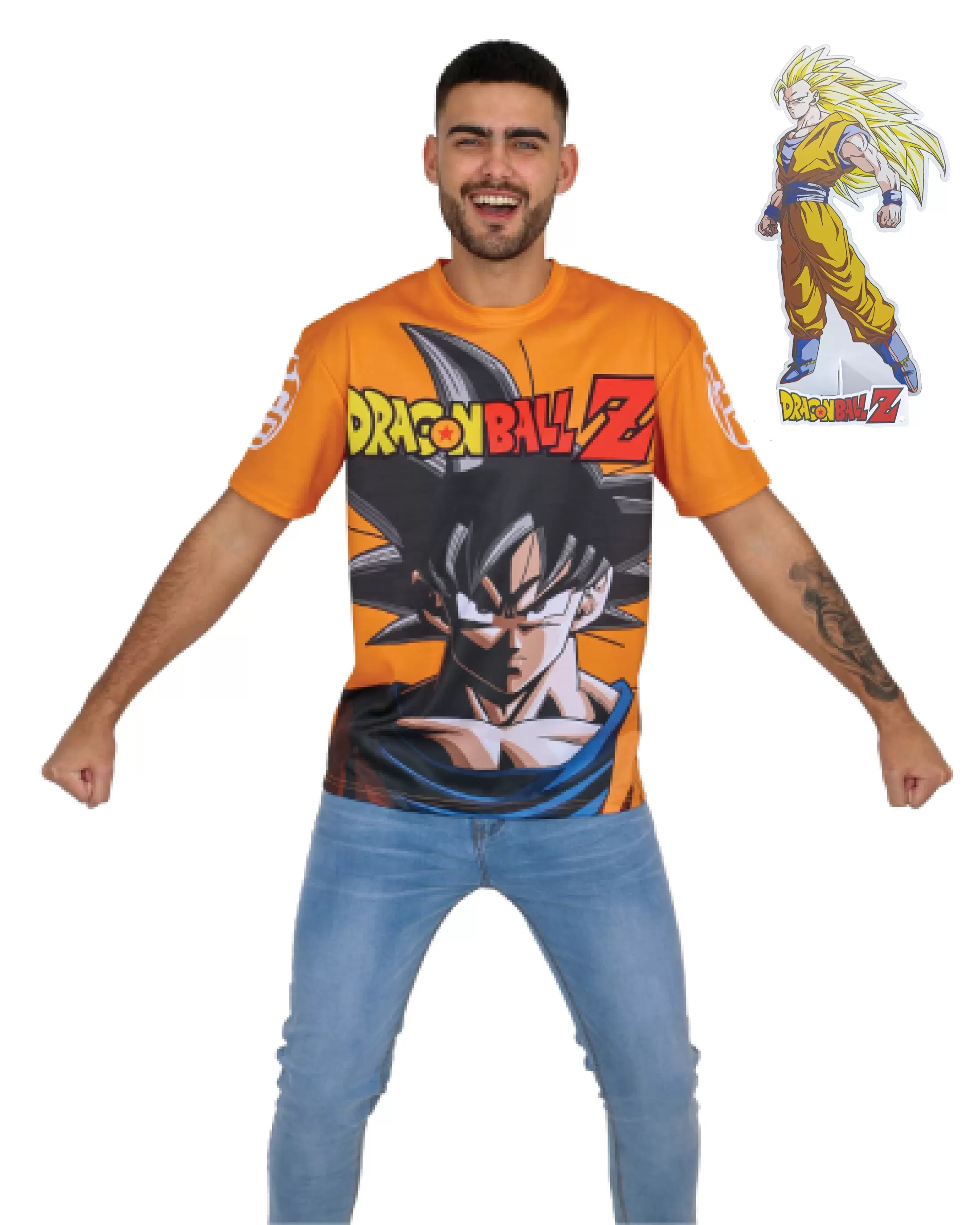 Dragon Ball Z Orange Battle T-Shirt + FREE Goku Standee