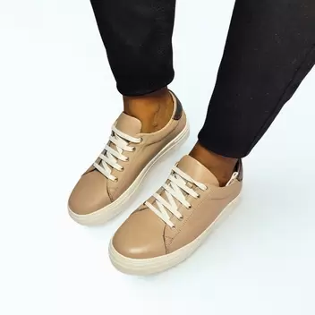 GIA LEATHER platform brown sneaker