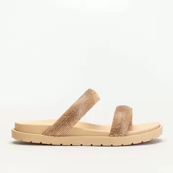 Footbed double row diamante sandal