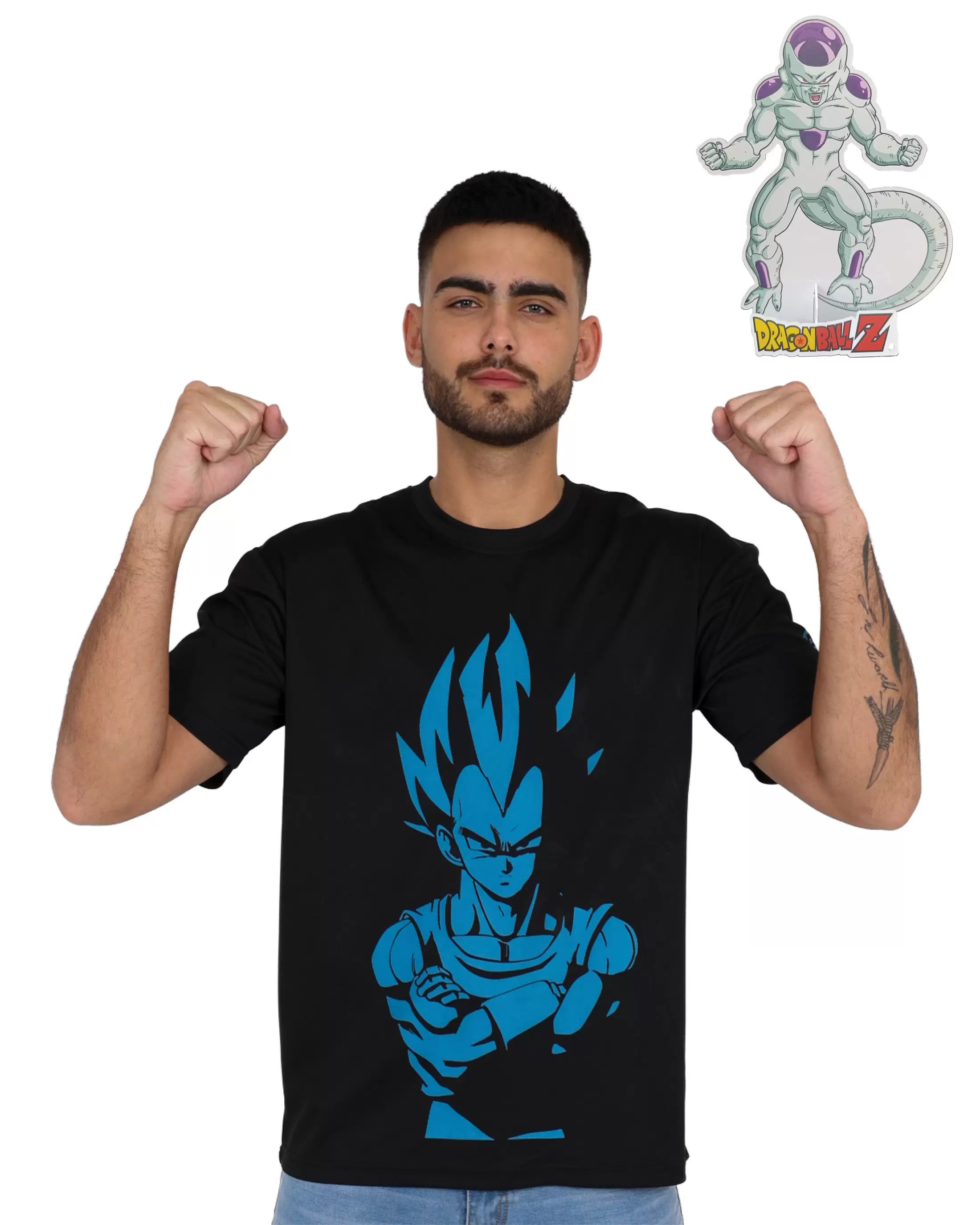 Dragon Ball Z Super Saiyan T-Shirt + FREE Frieza Standee