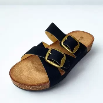 Queue black CRISS CROSS double buckle birkie