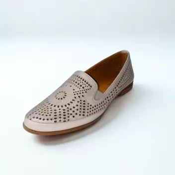 Gia silver grey leather CUT OUT loafer