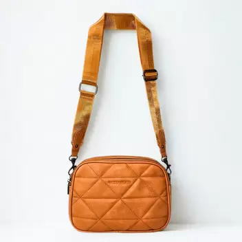 Wild Alice orange QUILT CROSSBODY bag