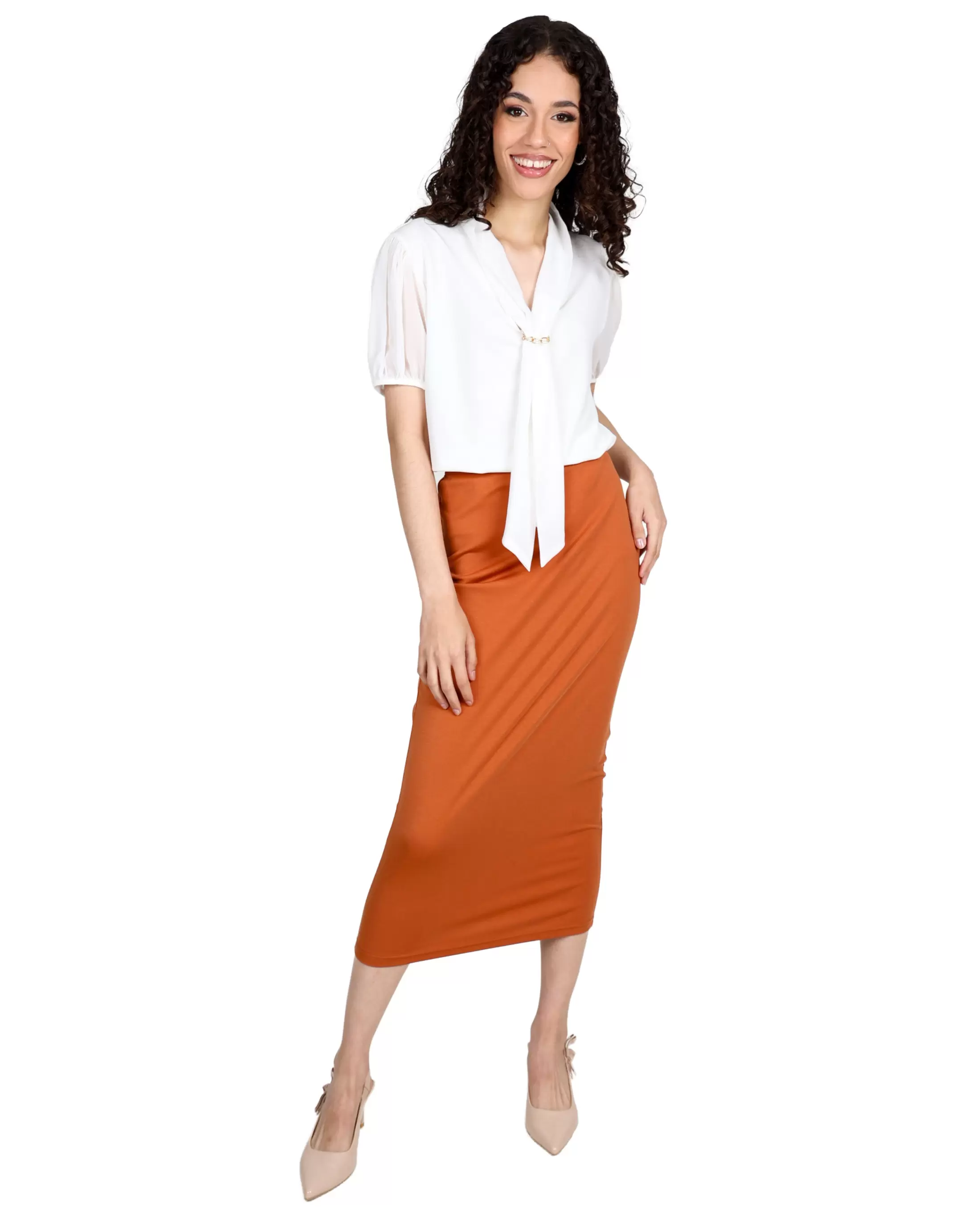 Rust Pencil Skirt