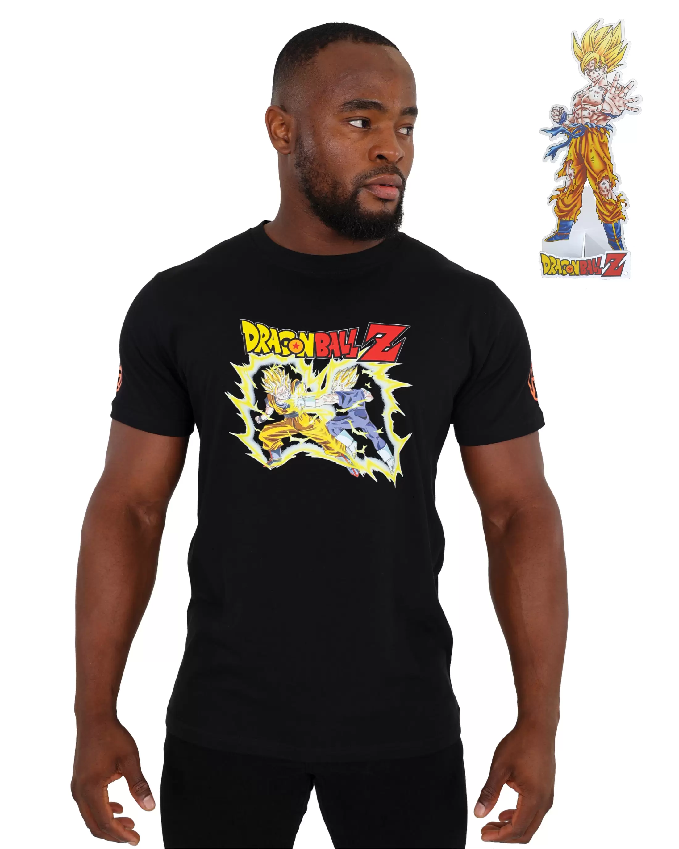 Dragon Ball Z Black Battle T-Shirt + FREE Goku Standee