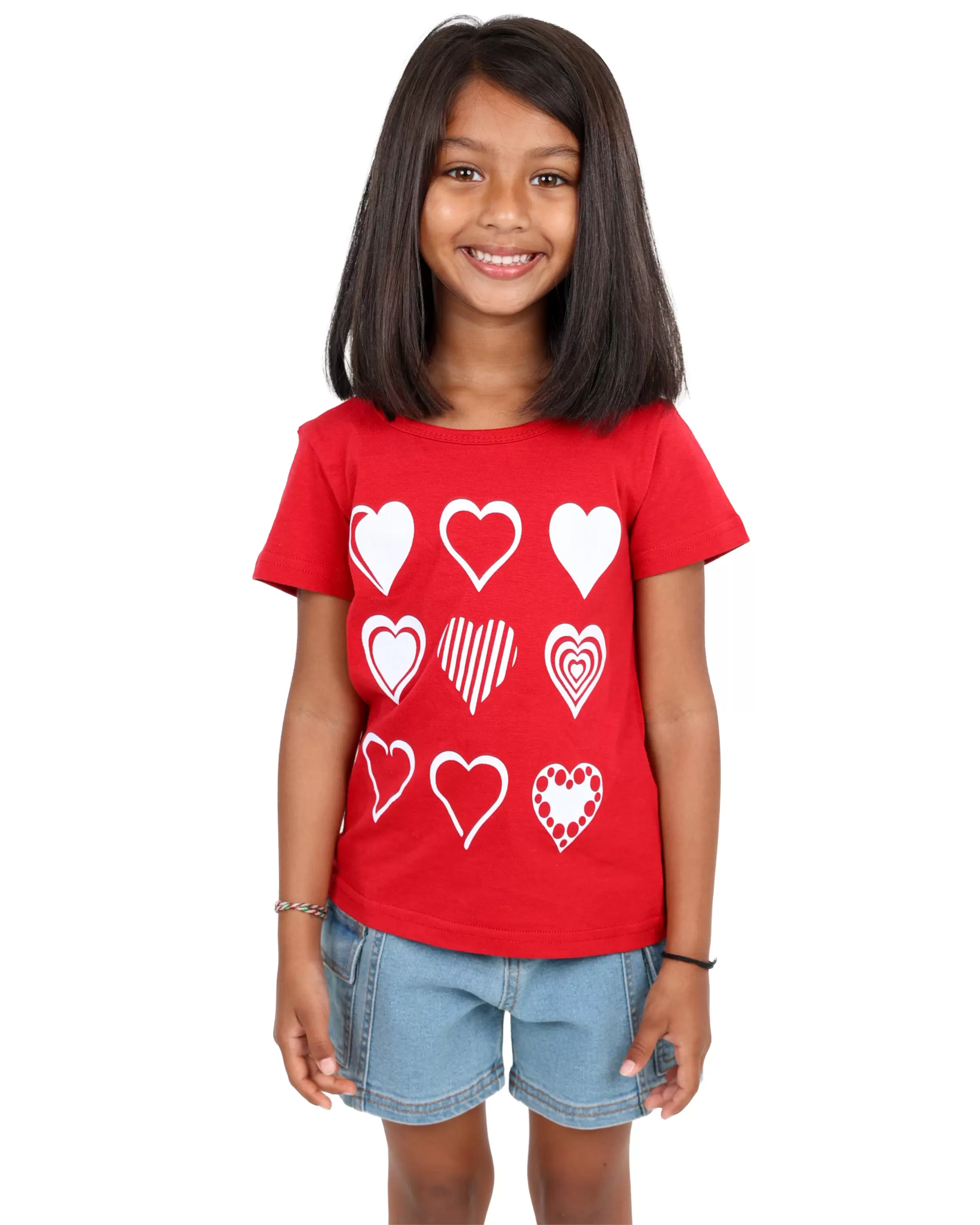 Short Sleeve Multi Heart Print T-Shirt