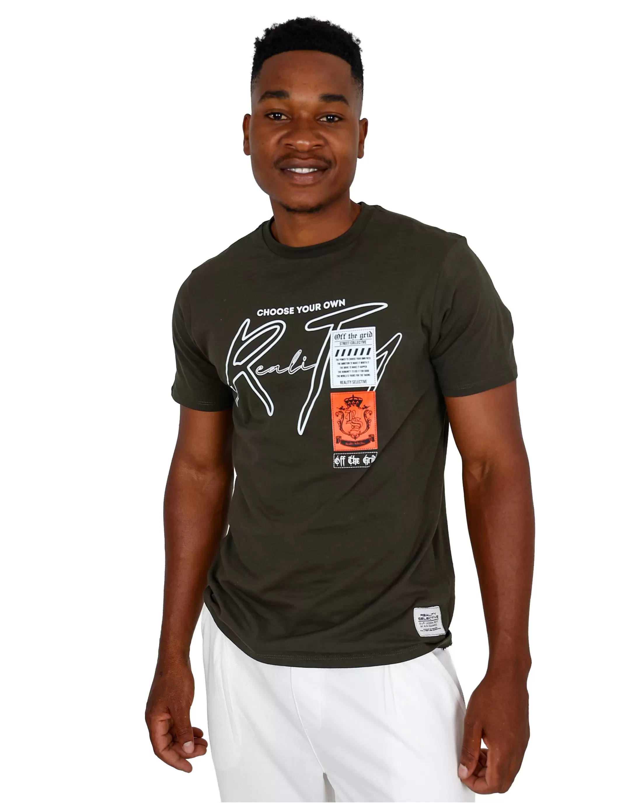 Short Sleeve Green Reality Graphic T-Shirt