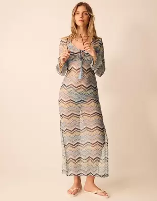 Zigzag Crochet Maxi Dress Multi