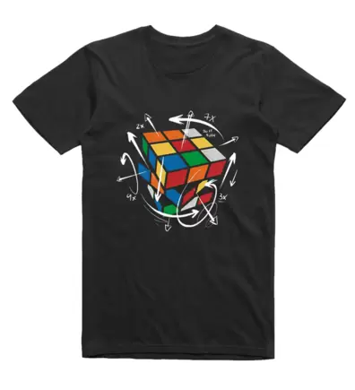 Rubik’s Cube Short Sleeved T-Shirt - Black