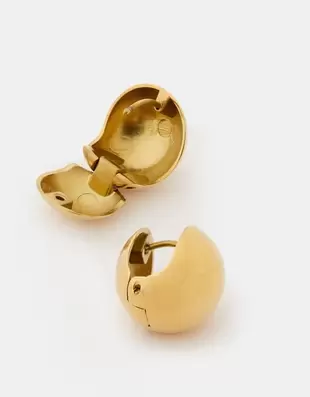 Stainless Steel Orb Hoop Earrings