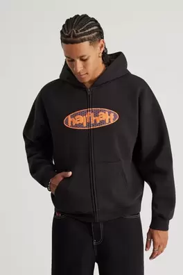 Half Half Zip Thru Hoodie