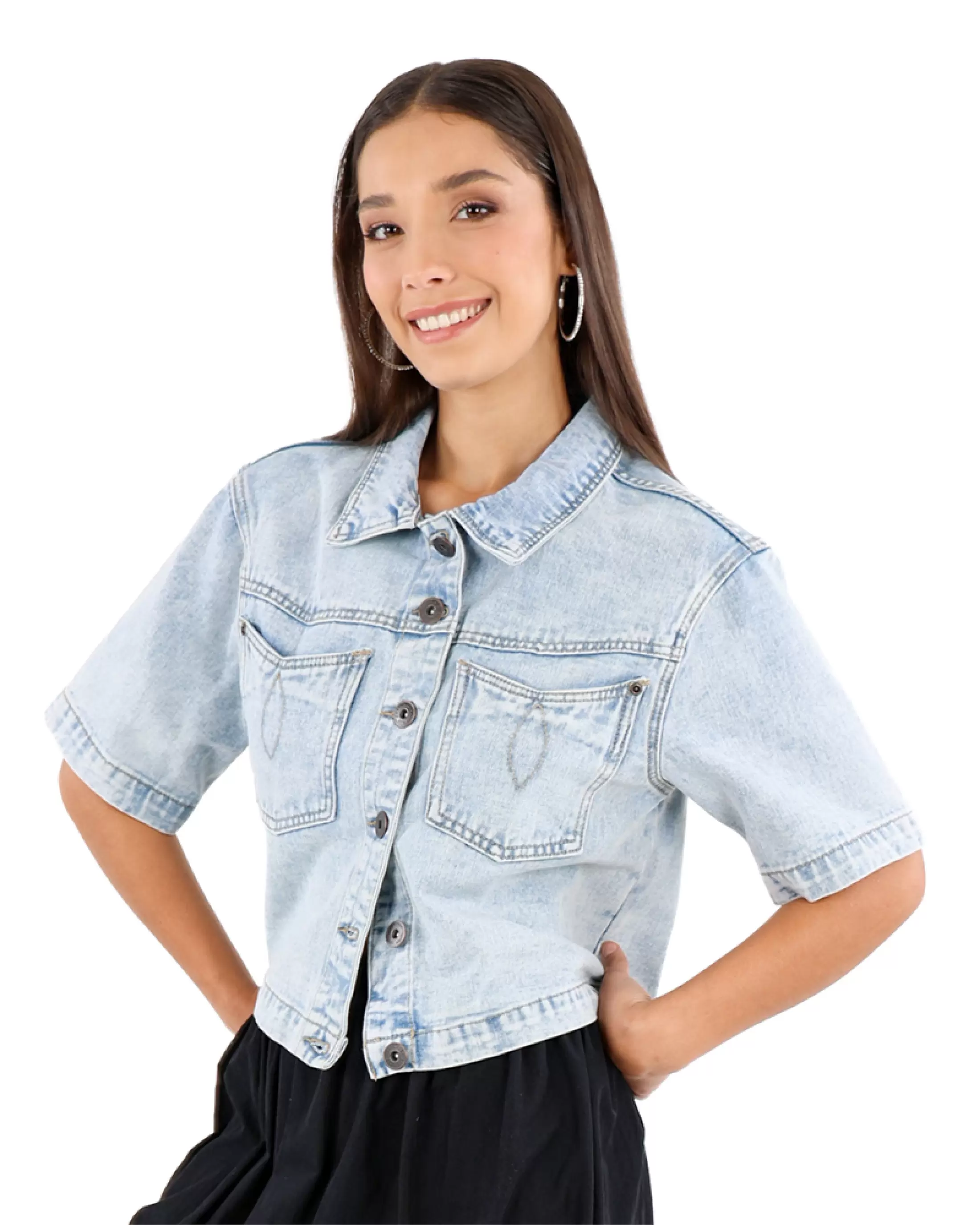 Short Sleeve Denim Shirt