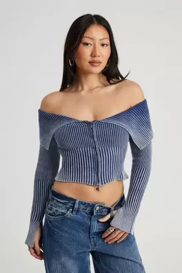Knit Off Shoulder Long Sleeve