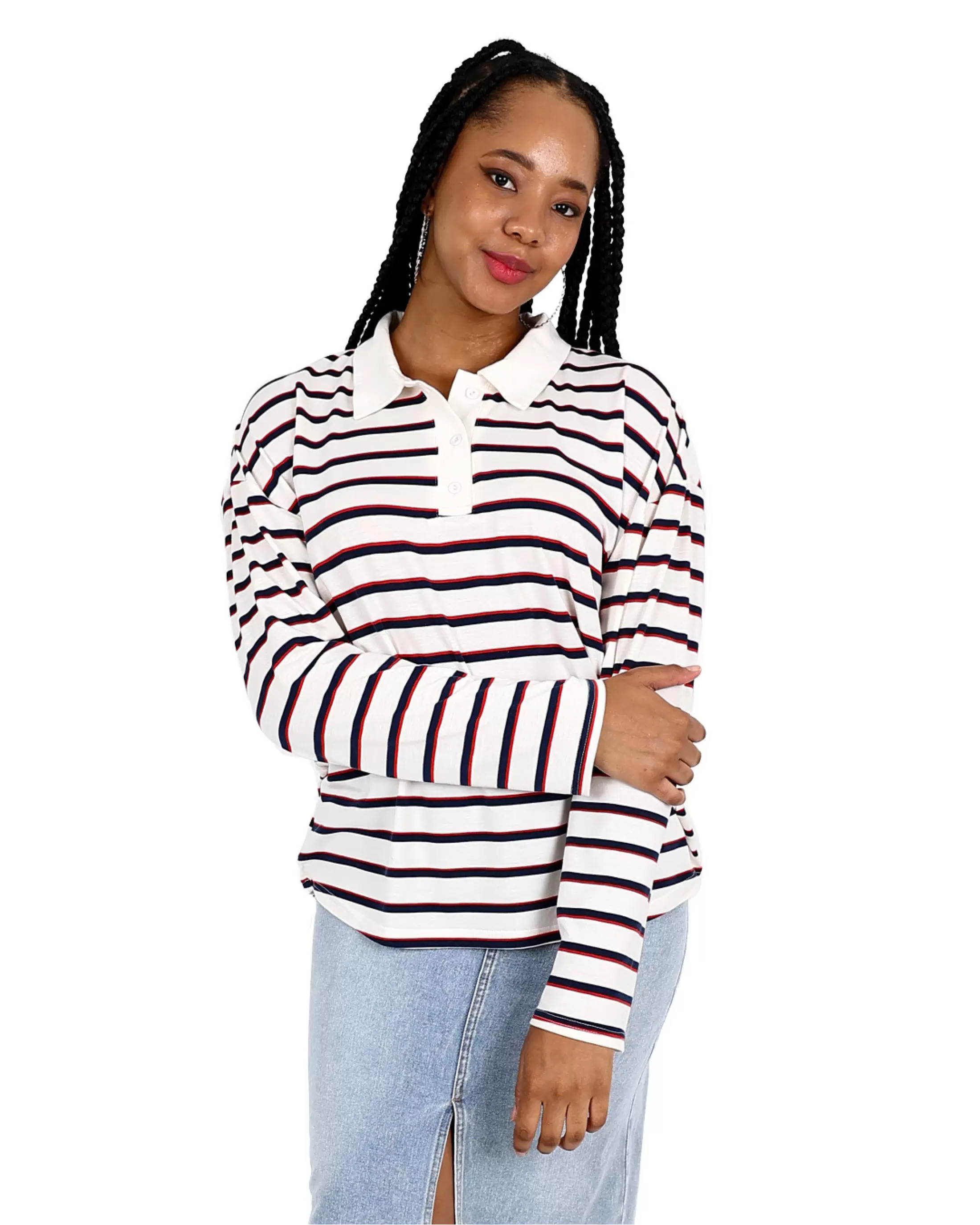 Long Sleeve Striped Golfer