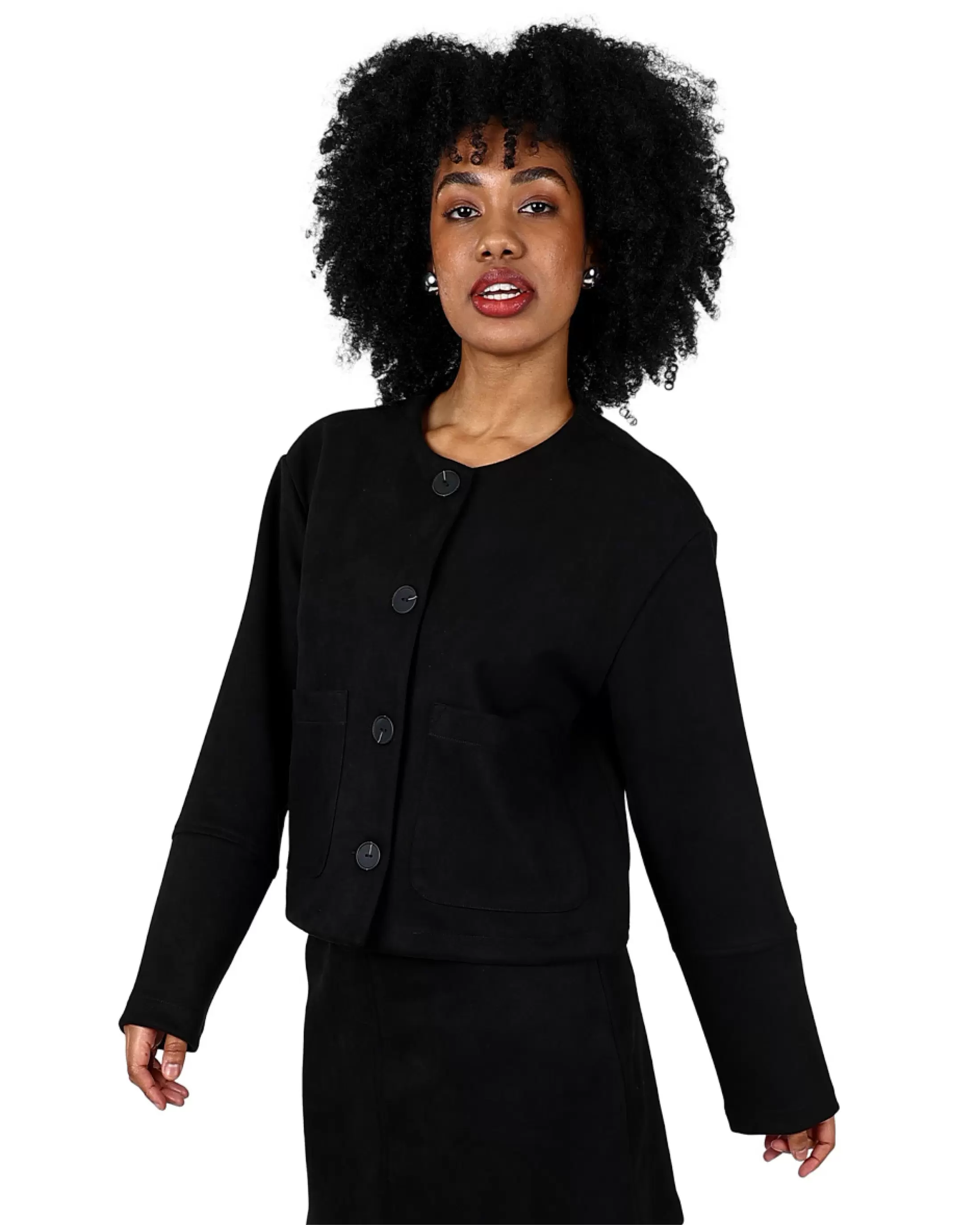 Black Suede Cropped Jacket