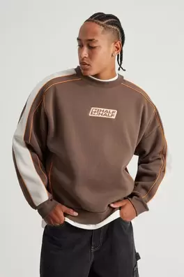 Half Half Panelled Crew