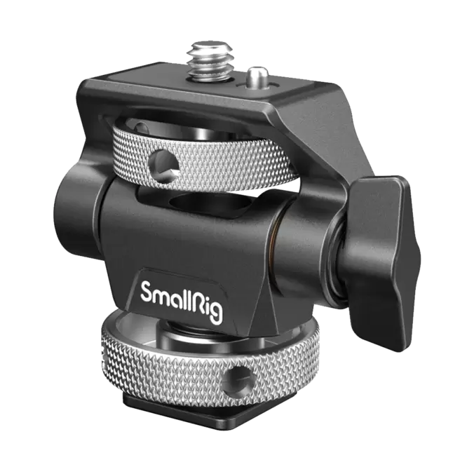 Swivel and Tilt Adjustable Monitor Mount with Cold Shoe Mount