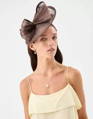 Bow Teardrop Fascinator Brown