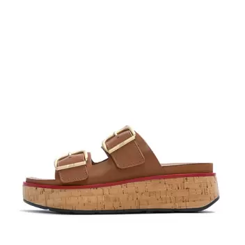 Fitflop tan GEN-FF MAX BUCKLE leather/cork slides