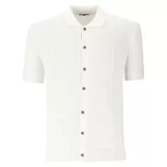 Cantarelli Knitted Button Down Shirt Mens White