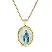 YQZIYOU Miraculous Medal - Virgin Mary Necklace, Stainless Steel Pendant Necklace, Fashion Religious Jewelry, Christian Gifts for Men & Women